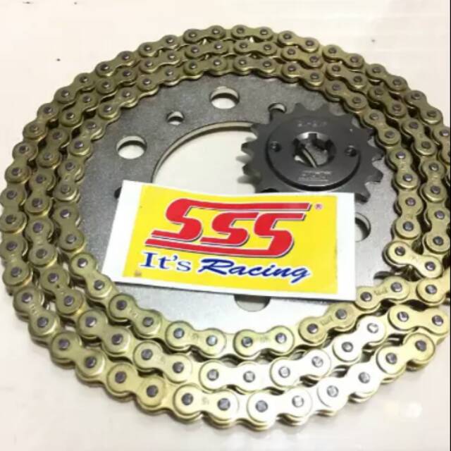 Gear Ger Gir Set Gearset gerset ORI SSS 415 rantai HSB Gold SONIC 150 R CBR CB150R MEGAPRO VERZA