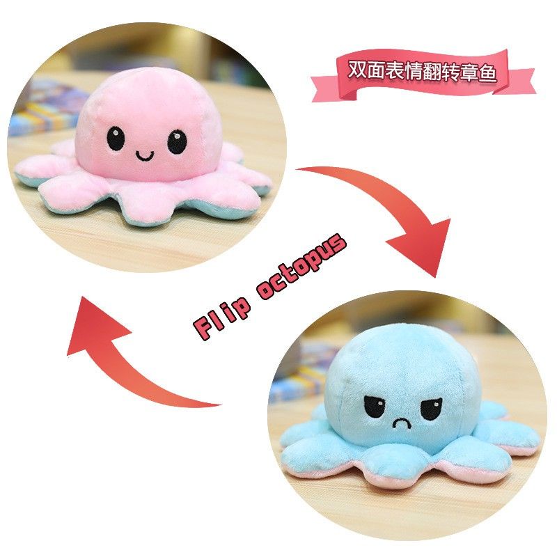 reversible boneka octopus doll 2in1