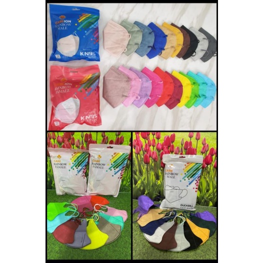 ♥️MASKER.ID GRESIK♥️ CAREION RAINBOW MIX KN95 ISI 10 PC/DUCKBILL ISI 50 PCS