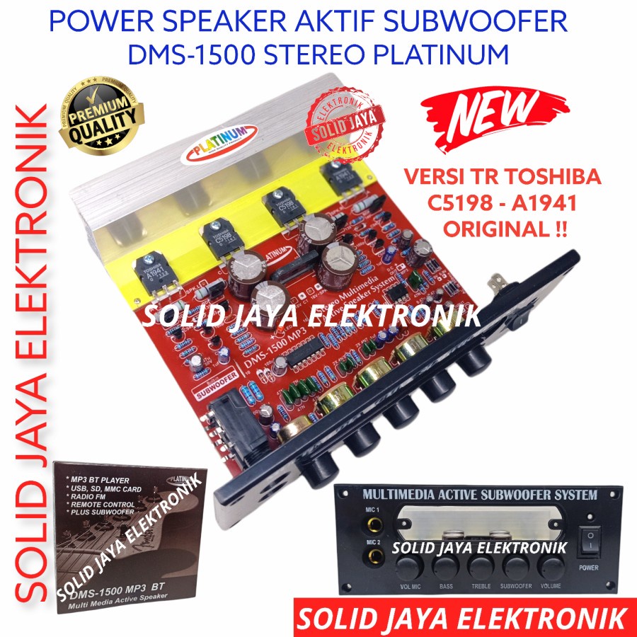 KIT POWER SPEAKER AKITF DMS 1500 STEREO AMPLIFIER AMPLI MULTI MEDIA MULTIMEDIA DMS-1500 DMS1500 TR SANKEN NO 2 ATAU TR TOSHIBA ASLI ORIGINAL A1941 C5198 ORI PANEL SUBWOOFER SUB MIC KARAOKE AMPLI AMPLIFIER PLUS PSU ACTIVE MODUL MP3 BLUETOOTH BT PLATINUM