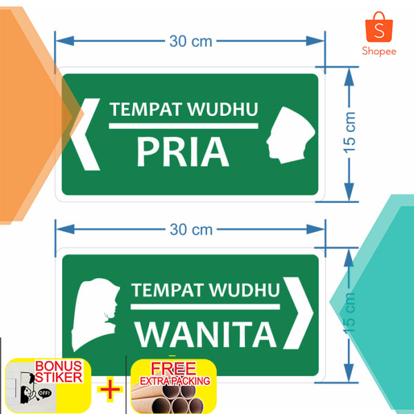 

Plang Papan Rambu Sign Tempat Wudhu Akrilik Acrylic 30x15 cm Elegan