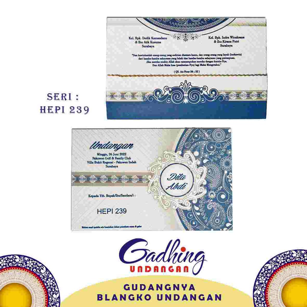 Blangko Undangan Hepi 239 Harga Murah Isi 100 Lembar