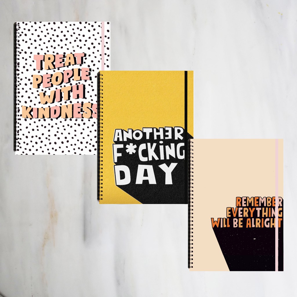 

TYPOGRAPHY SERIES Quotes Spiral Ruled Notebook Diary Journal Buku Tulis Catatan Sekolah Kuliah