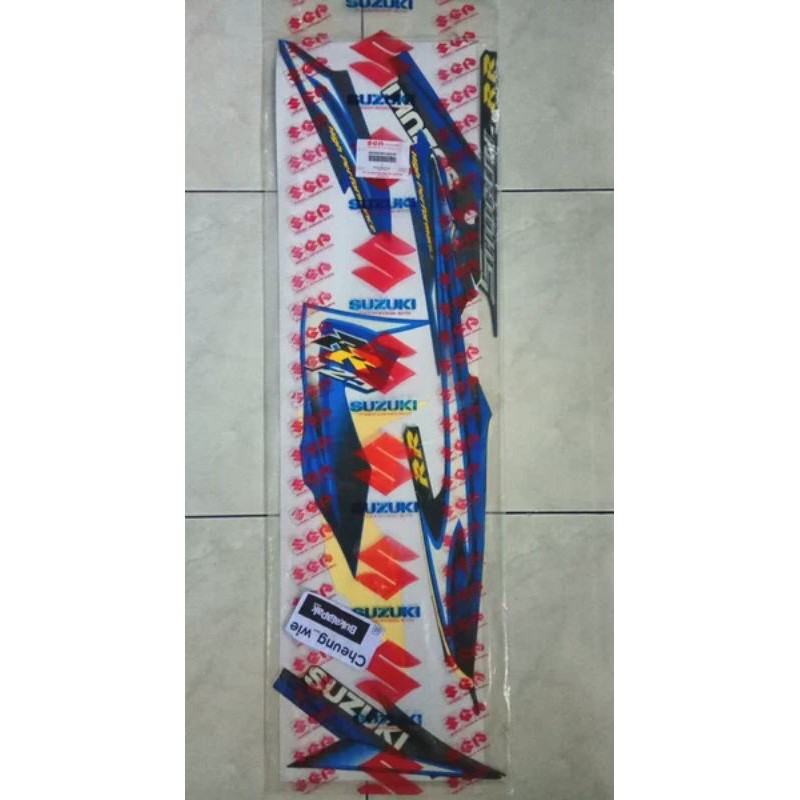 68000B16H12NGHW Lis body stiker striping New shogun FL 125 RR 2009 Biru hitam ori sgp