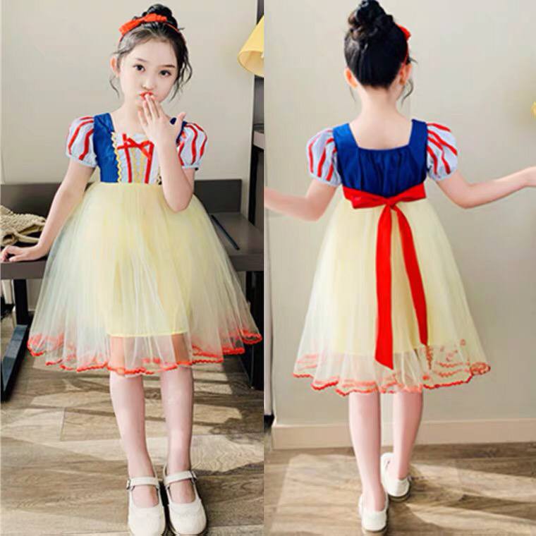 BAJU GAUN KOSTUM PRINCESS SNOW WHITE ANAK BALITA DRESS IMPOR