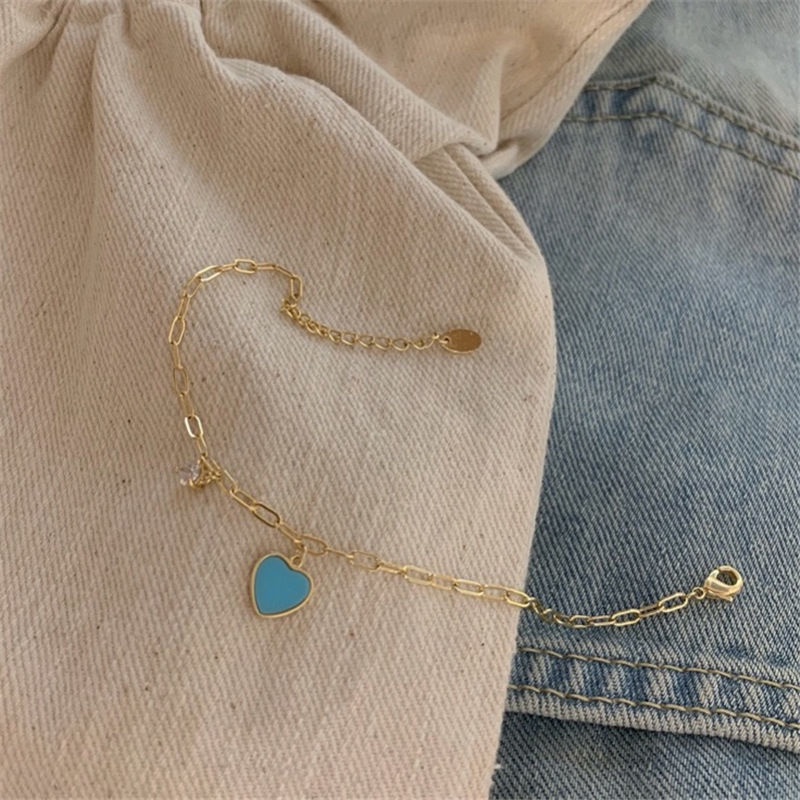 Sweet Cool Biru hati mencintai gelang untuk anak perempuan in Trendi special interest desain dingin
