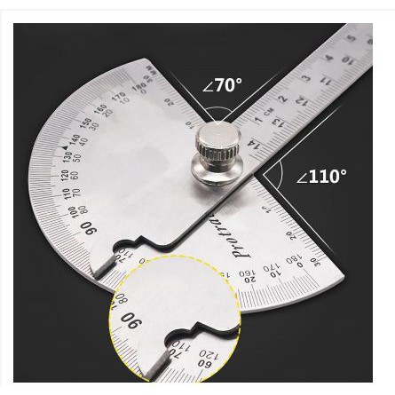 

[KIRIMHARIINI] - Protractor Penggaris Jangka Roundhead Measuring Ruler Aluminium 14.5cm 180 Degree