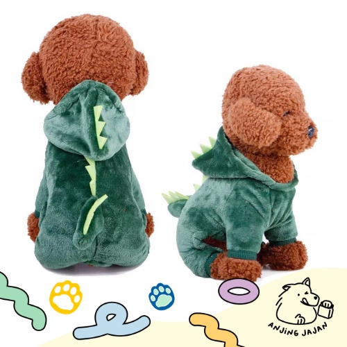 Baju Anjing Kucing Model Dinosaurus | Hoodie Anjing Kucing Dino | Pet Clothes | Baju Anjing Kucing Murah