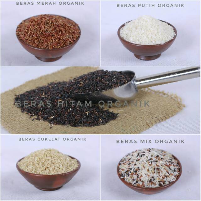 Lingkar Organik Beras Organik MPASI Kemasan 100gr ( Beras MERAH, PUTIH, HITAM, COKLAT &amp; MIX )