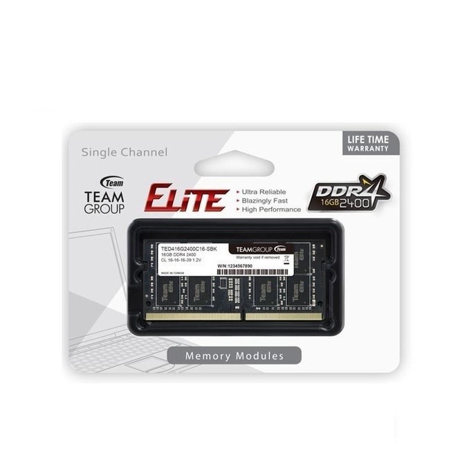 Team Elite SO-DIMM 16GB DDR4 2400 Mhz - Memory Notebook 16GB DDR4