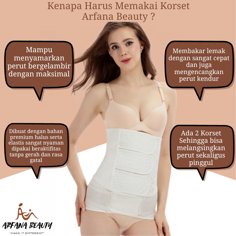 Korset Perut Stagen 2 in 1 Korset Melahirkan Jumbo Pengecil Perut PostPartum Maternity Wanita Stagen Pengecil Perut Mirip Mooimom Ampuh Import Termurah