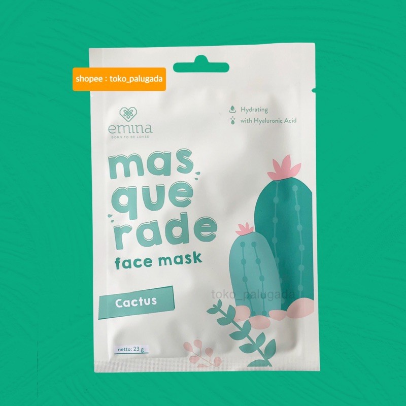 Emina Masquerade Sheet Mask - Masquerade Cactus Charcoal blueberry grapefruit