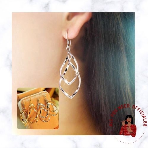 ✿AYN✿ Anting Gantung FA54 Panjang Bentuk Geometri untuk Wanita