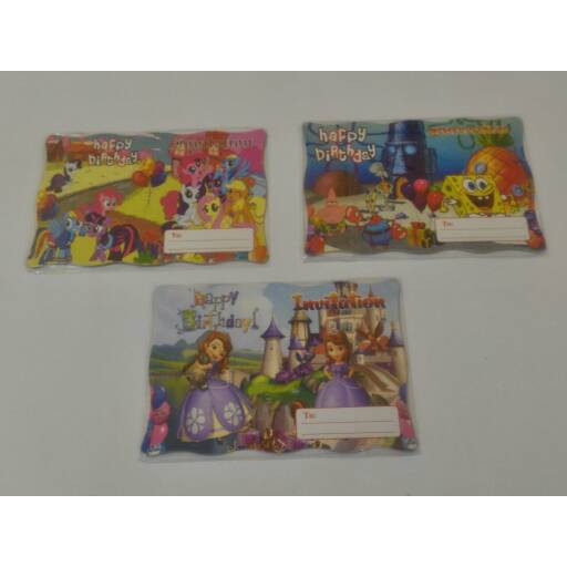 kartu undangan ulang tahun ultah lipat karakter character