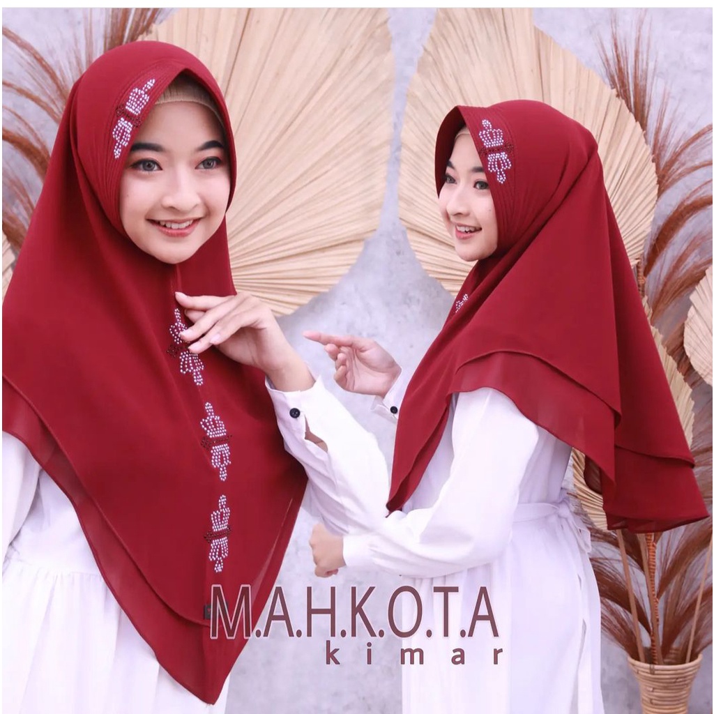 ORIGINAL BY RIZKY !! HIJAB PAYET MAHKOTA  KHIMAR CERUTY 2 LAYER BEST SELLER KHIMAR PAYET MAHKOTA