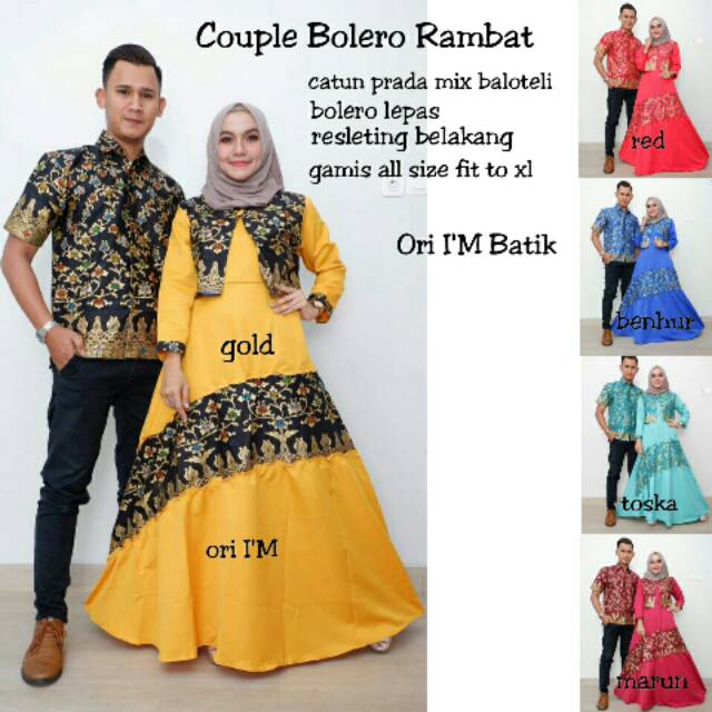 Baju batik sarimbit couple gamis batik modern