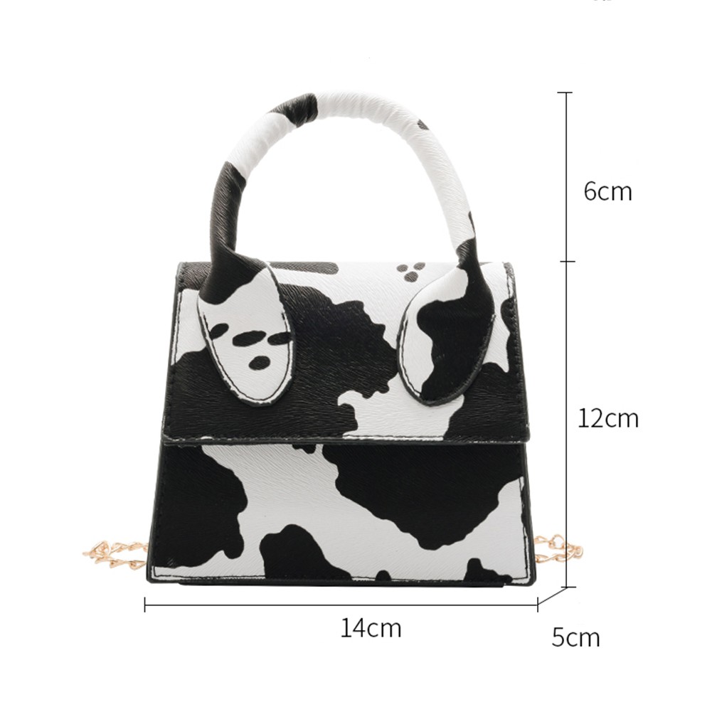 [ Clearance Sale! ] Tas Selempang Wanita  Motif MINI Print Bahan Kulit Dengan Tali Rantai Sling Bag Import