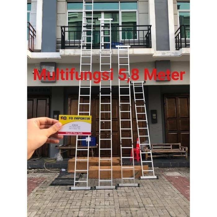 Tangga Tangga Multifungsi 5.8 Meter Tangga Lipat Tangga Alumunium Amg