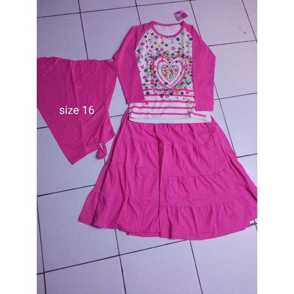 gamis setelan anak + jilbab