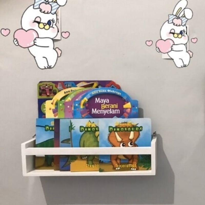 TERMURAH!! RAK BUKU MINIMALIS, TEMPAT BUKU, RAK DINDING BUKU UKURAN 50x10x10