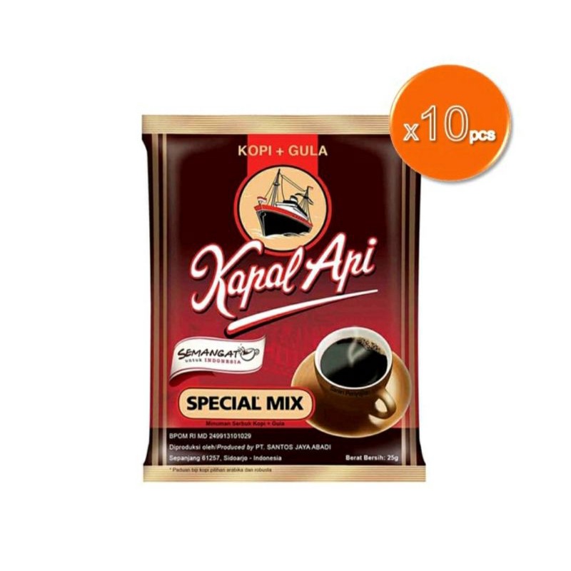 

KAPAL API SPECIAL MIX KOPI+GULA 10sachet