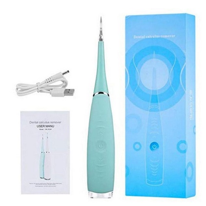 Dental Scaler Portable Alat Pembersih Plak Gigi / Penghilang Lem Behel Penghilang Kalkulus Karang Gigi-Green