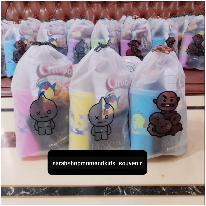 PAKET SNACK ULANG TAHUN BOTOL MINUM GOODIE BAG ULTAH ANAK / SNACK HADIAH / PAKET SANTUNAN PAKE TAS