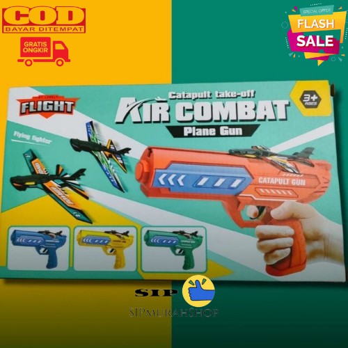 (COD) Mainan Tembakan Plane Launcher Air Battle Pistol Pesawat Terbang Anak