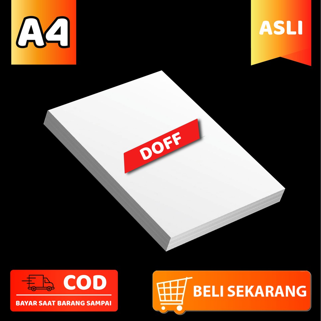 

Kertas Stiker A4 Doff Matte Untuk Printer Inkjet