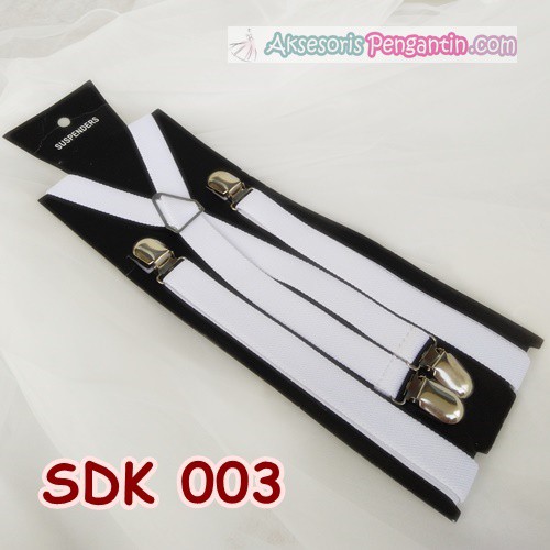 Suspender Pesta Putih Pria l Aksesoris Tali Baju Bretel Kecil- SDK 003