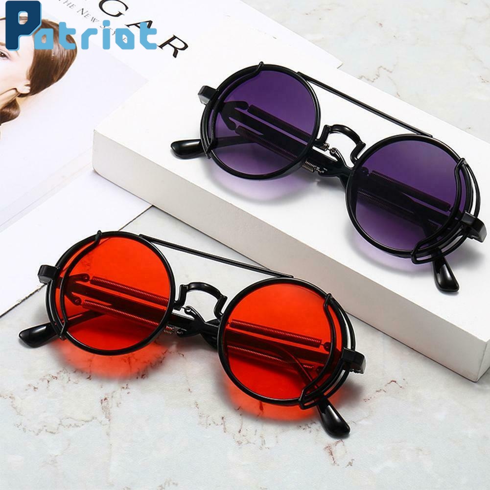 1pc Fashion Retro PC Hollow Spring-Legged Punk Style Sunglasses For Driving, Travel, Fishing Ect..