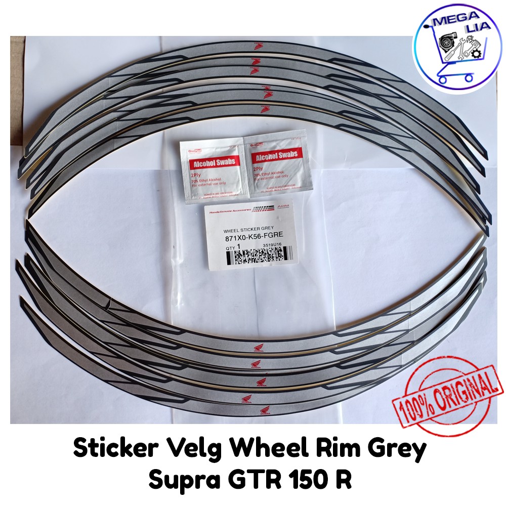 Sticker Stiker Velg Velk Wheel Rim Grey Supra GTR 150 R 100% ORI HONDA 871X0-K56-FGRE