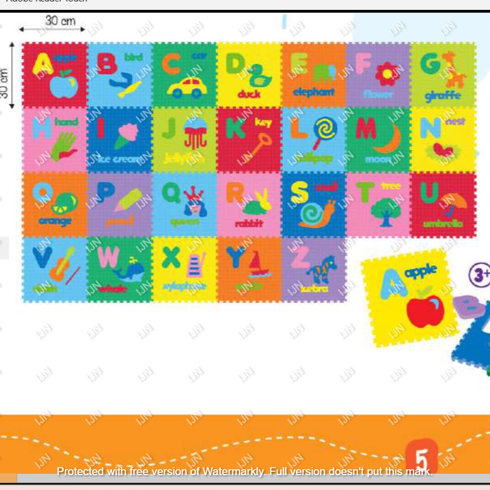 Puzzle Matras EVAMAT ABJAD Gambar Tikar Karpet Evamats Playmat Mainan Anak Bayi Murah