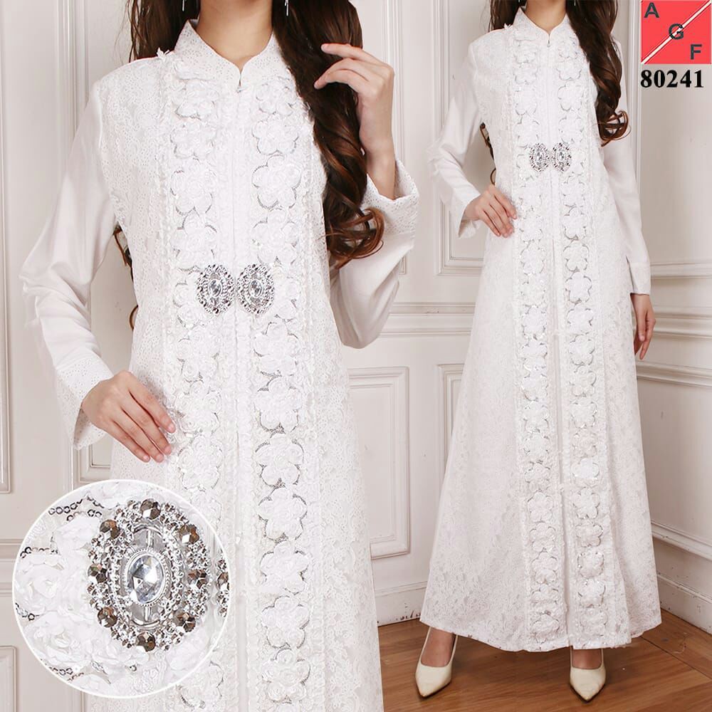  Baju  Gamis  Putih  Busana Muslim Baju  Muslim 80241 STD 