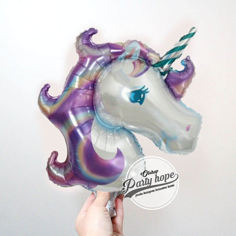 balon foil unicorn ungu mini / balon unicorn / balon karakter unicorn / balon unicorn ungu murah