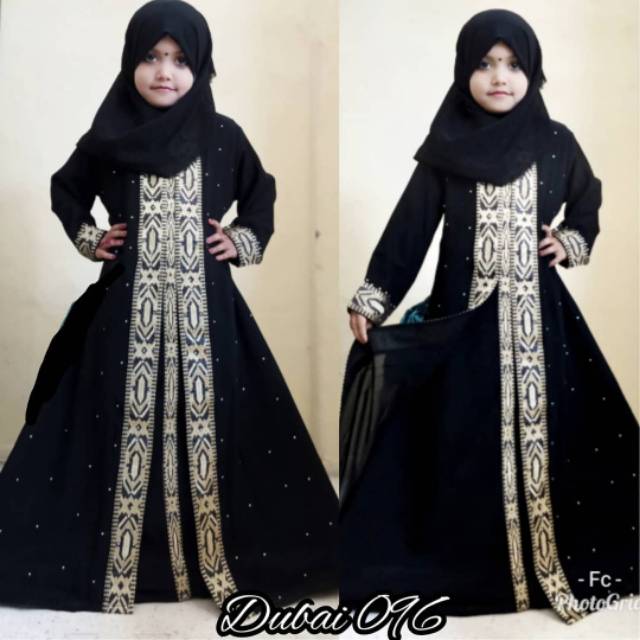 ABAYA ANAK PEREMPUAN ABAYA BORDIR DUBAI 255 ABAYA MURAH ABAYA HITAM ANAK TERMURAH PUSAT ABAYA