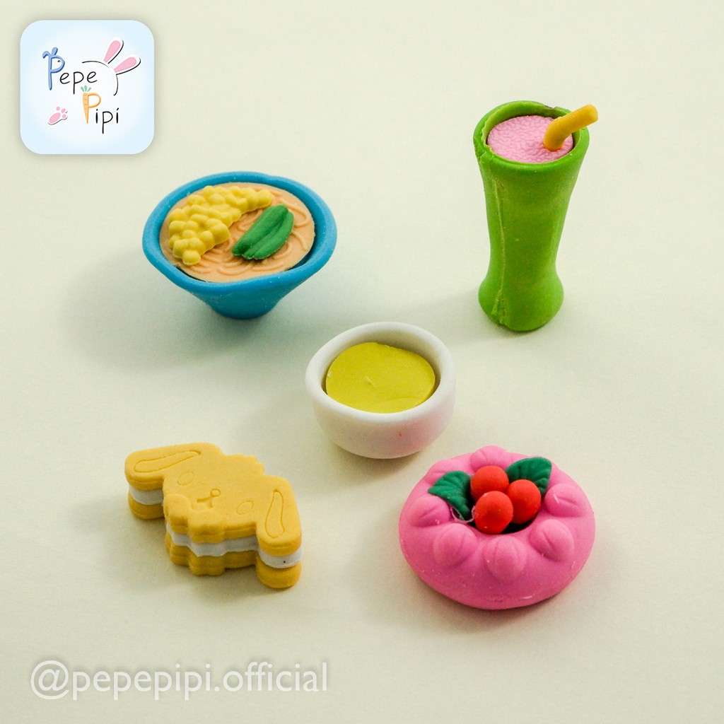 Penghapus Food Karakter Eraser Sekolah Anak Makanan Murah Unik Lucu Papan