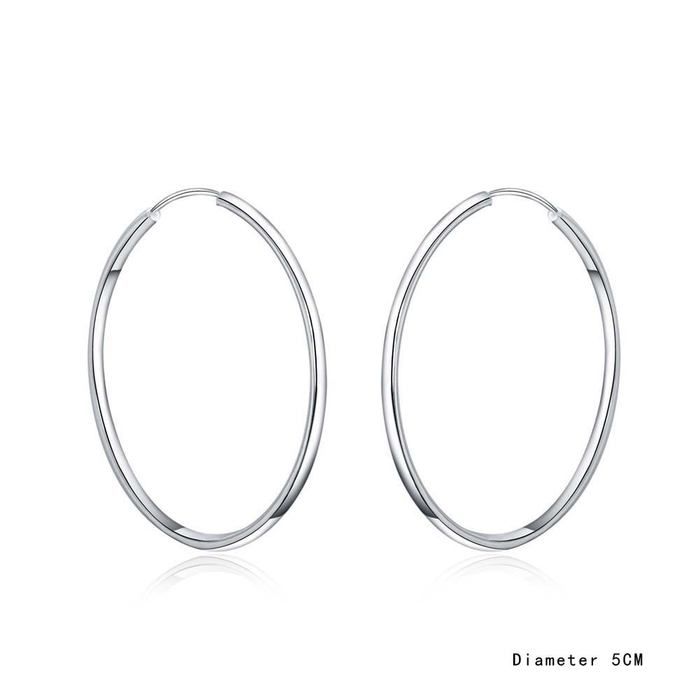 Anting Bulat Sterling Silver 925 dengan Kristal untuk Wanita