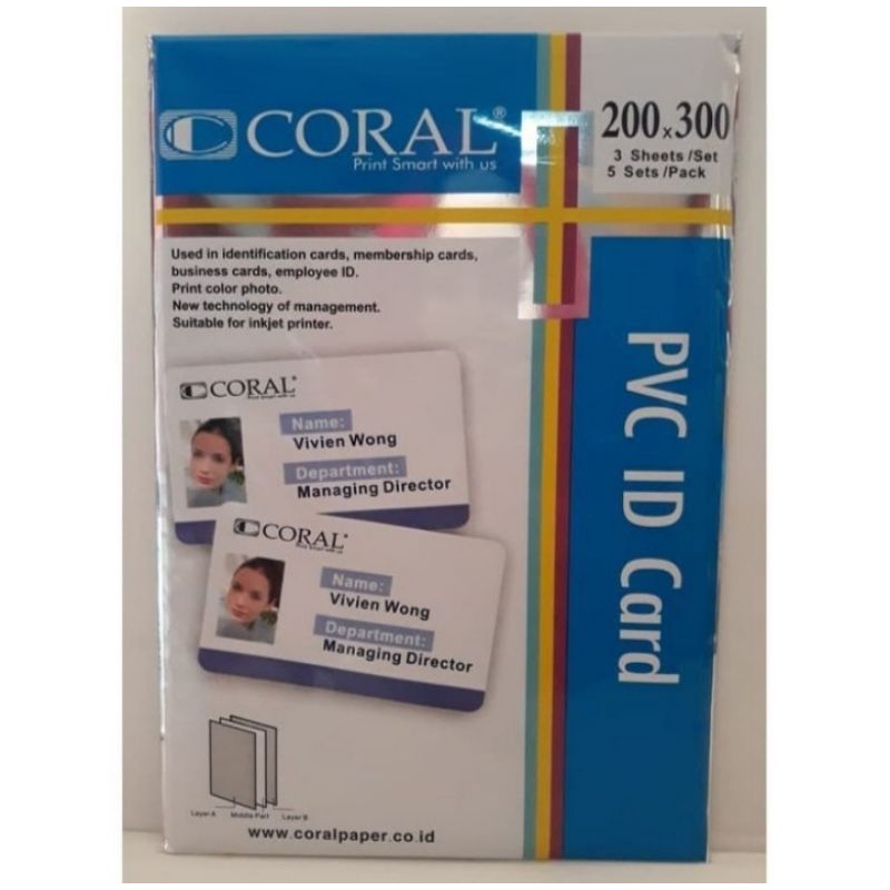 

Kertas PVC id card Coral