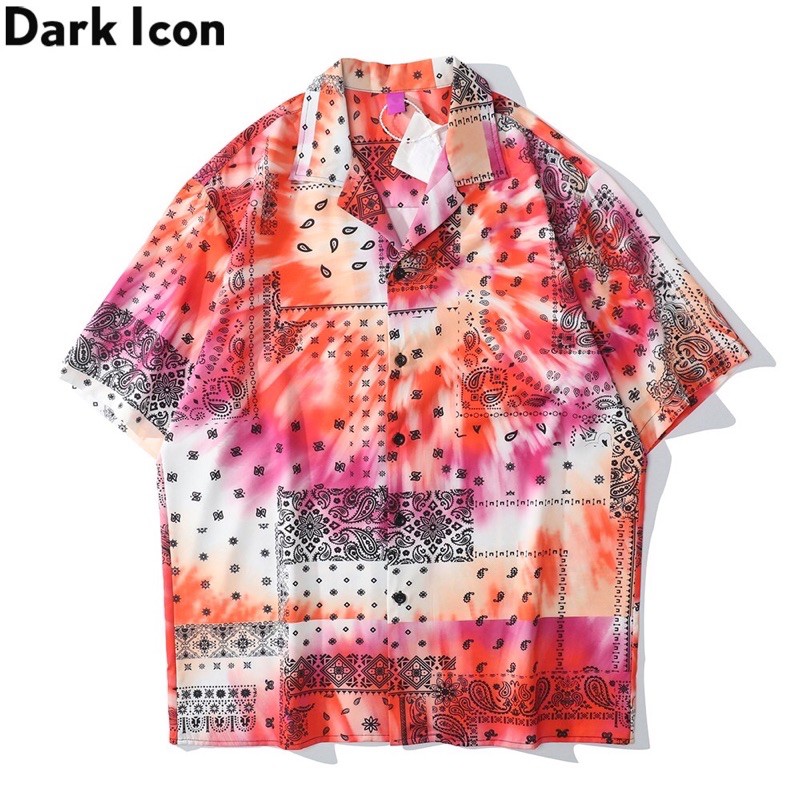 KEMEJA IMPORT TYE DIE ABSTRAK PRIA KOREA HAWAI AMERIKA ORIGINAL M-2XL HN87