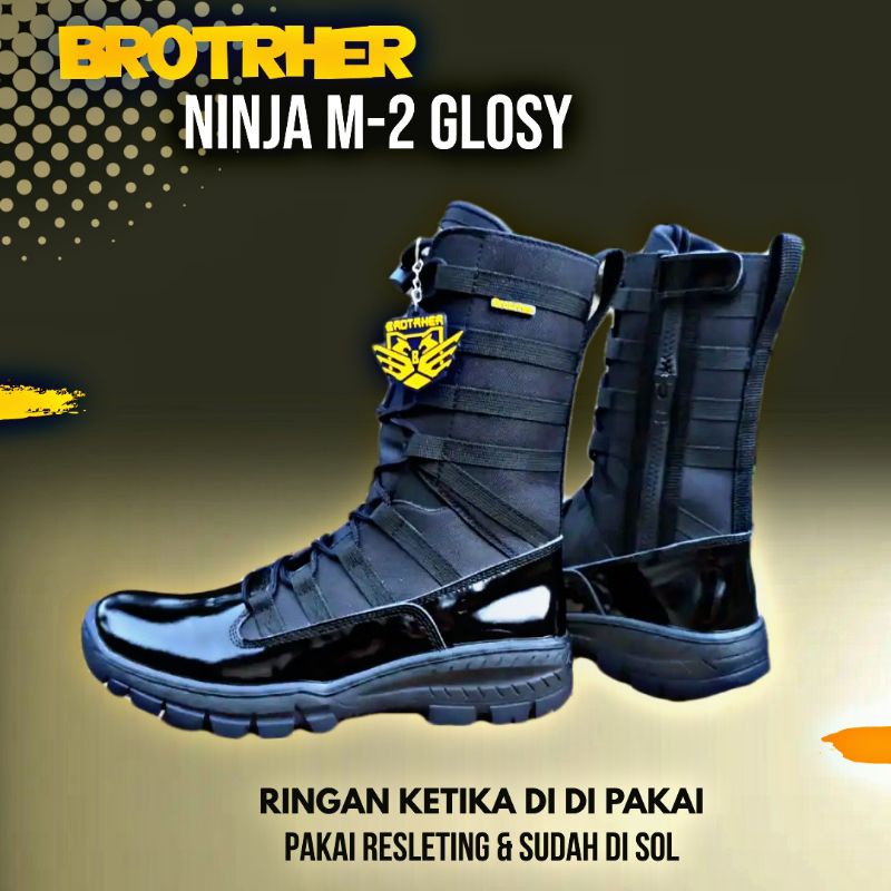 SEPATU PDL NINJA BAHAN KULIT SAPI DAN KORDURA ANTI AIR PAKAI RESLETING SUDAH DI SOL KUAT