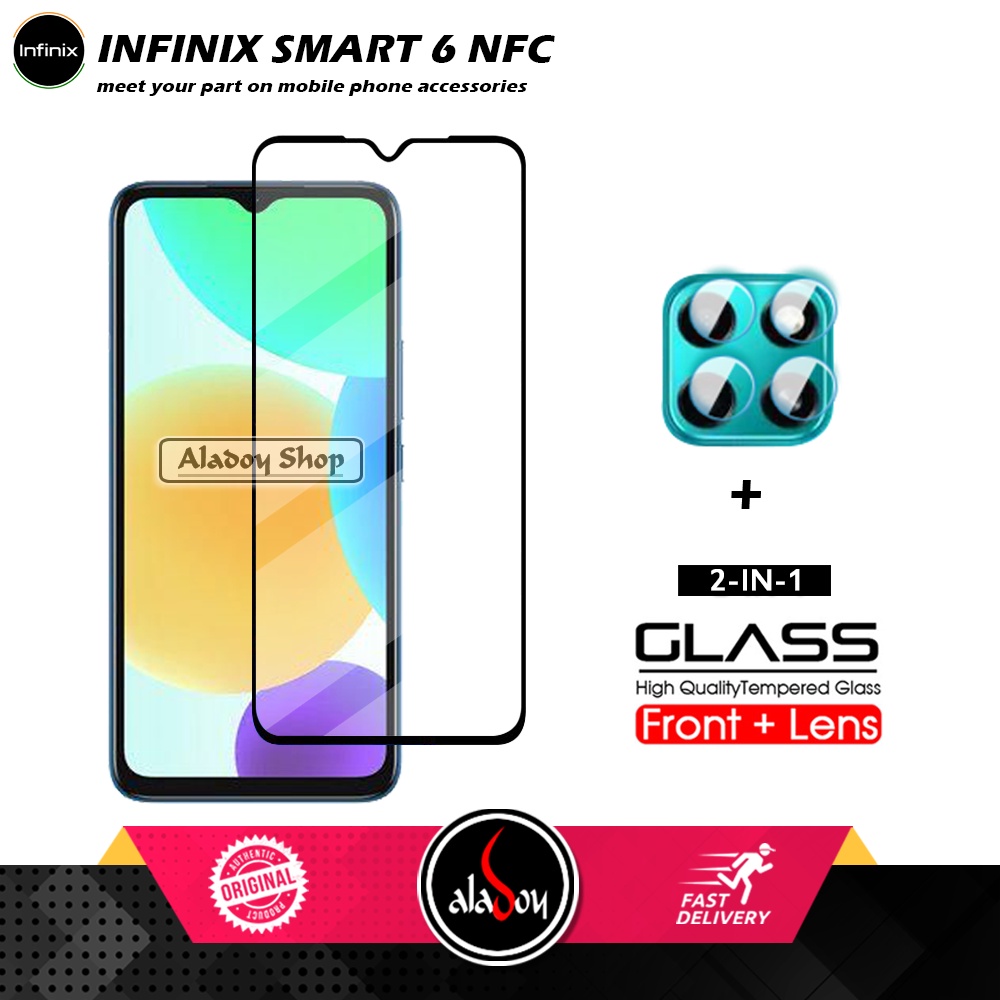 PAKET Tempered Glass Layar Infinix Smart 6 NFC Free Tempered Glass Camera