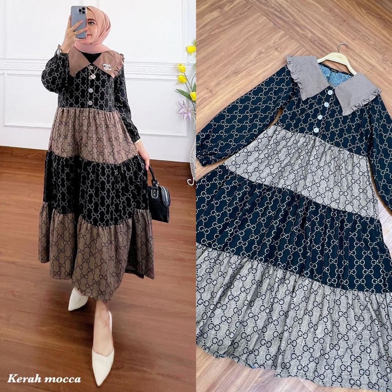 Gamis midi motif gucci by Extu