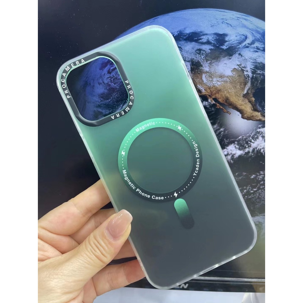 Matte Gradient Magnetic Phone Case for iPhone 14 12 13 Pro Max 12 mini 13mini 14 PRO MAX Acrylic Shock Resistant Premium Lens Cover