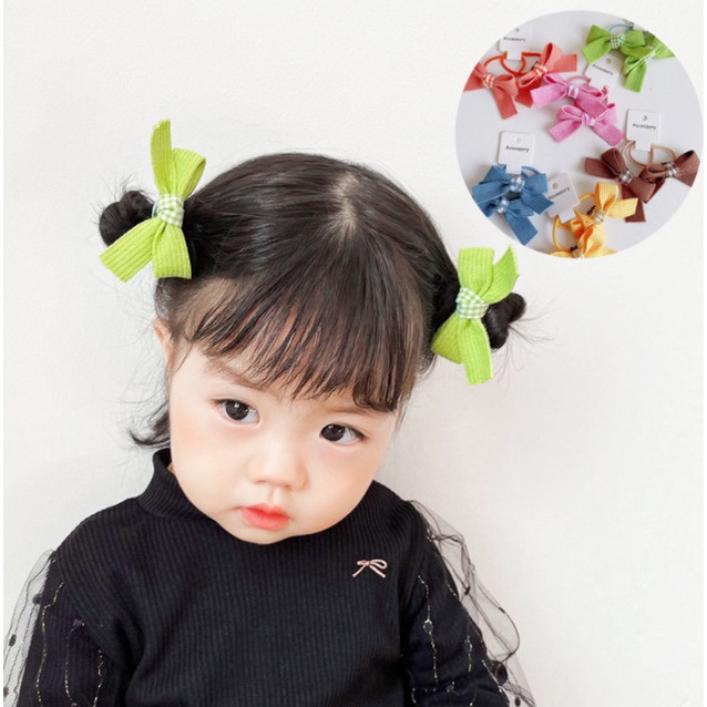 Ikat Rambut Korea Pita Rambut Anak Motif Pita Tweed Jia