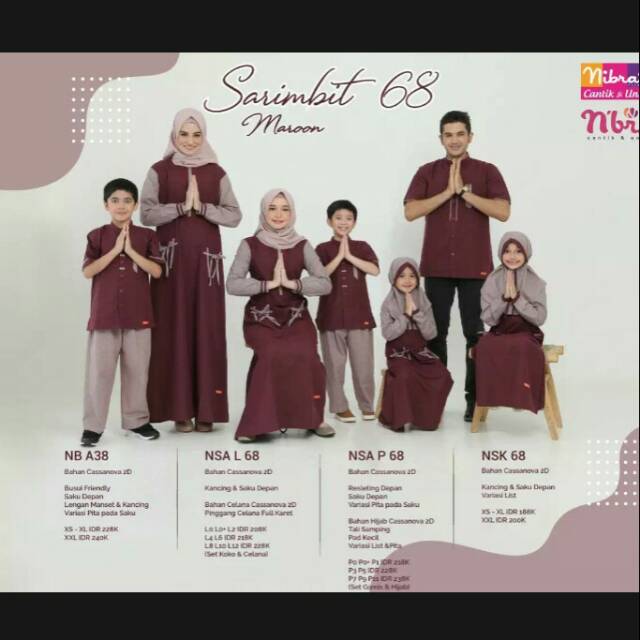 Sarimbit 68 nibras 2020|GAMIS COUPLE KELUARGA 2020