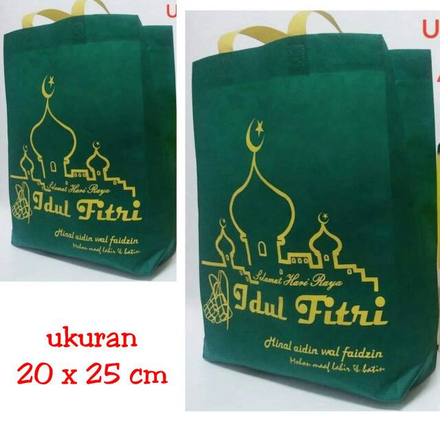 TAS SOUVENIR PARCEL LEBARAN Kecil 20x25 cm tapak bawah/ TAS SPONDBON LEBARAN / GOODIE BAG IDUL FITRI