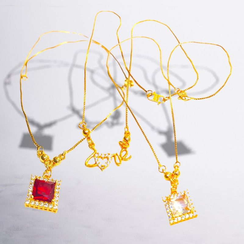 kalung plus liontin permata