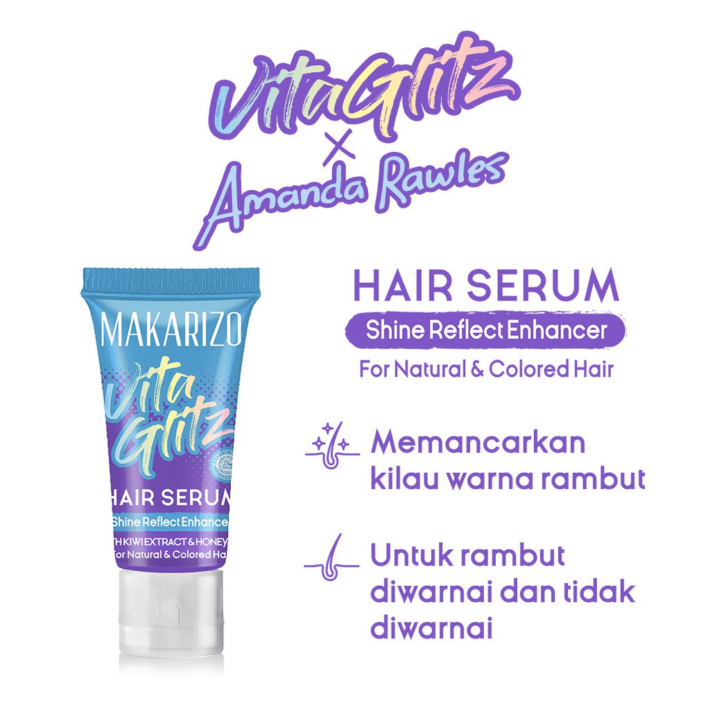 MAKARIZO Vitaglitz Hair Serum Strength Booster | Shine Reflect Enhancer 8mL | Serum Rambut