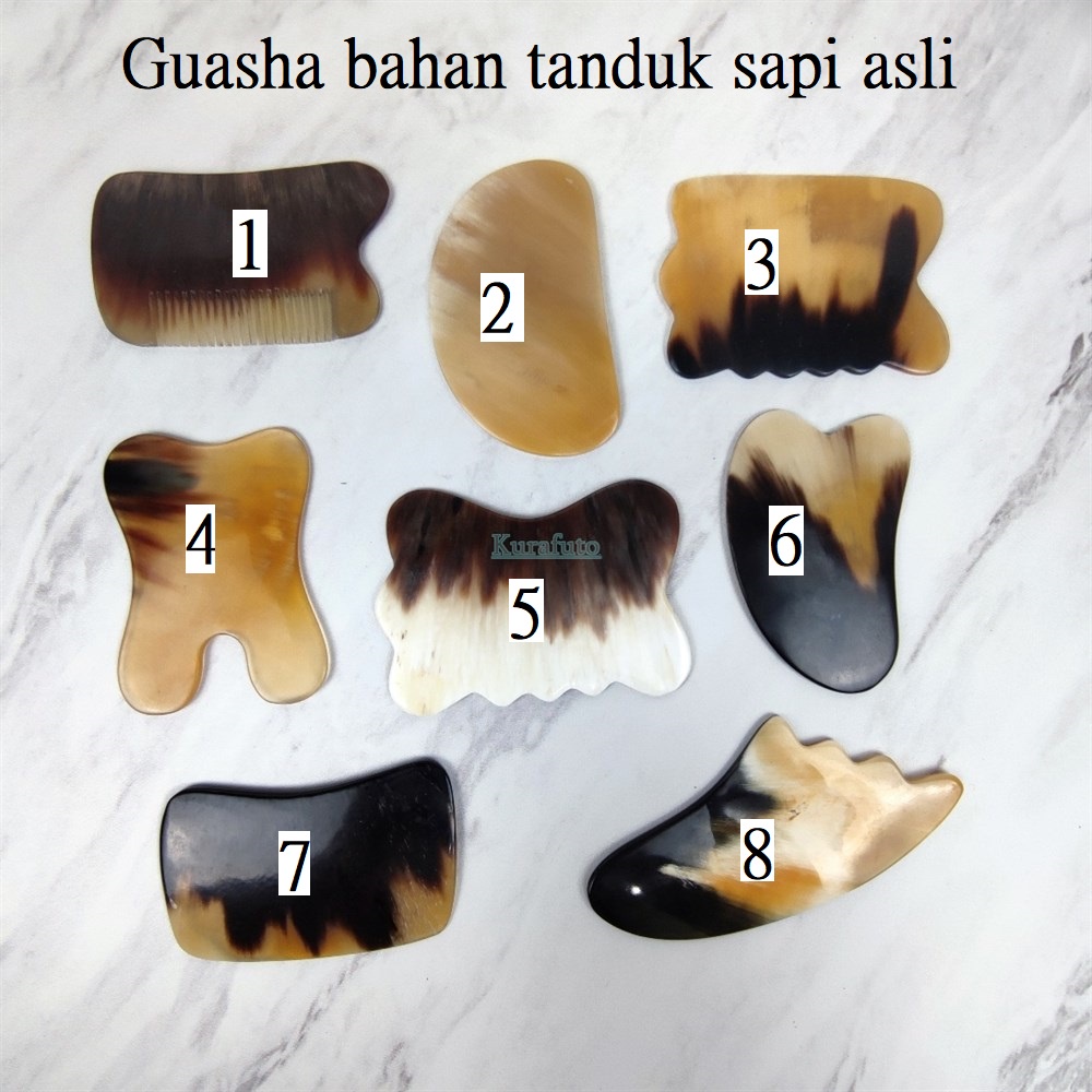 Alat Terapi Guasha facial bahan Tanduk sapi 100% original